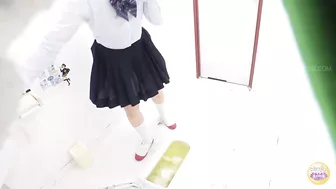 DLSL-438 02 Girls’ school toilet broke down and overflowed with piss. Grossed out urination voyeur