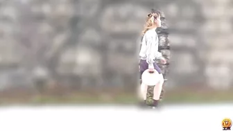 DLEE-449 04 Women won’t risk sitting down on western-style toilet. They are peeing standing up, but unexpected fart came out!