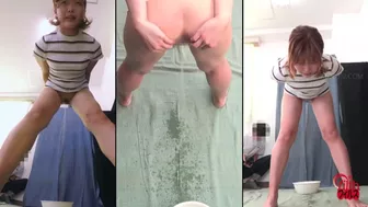 DLFF-457 04 Girls spreading their pussies while standing bend over and releasing a dynamic pee stream backwards, JAV Collection, PissRIP