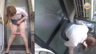 DLSL-190 04 Office ladies wetting panic. Emergency pissing on veranda. VOL.3, , PissRIP