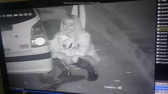 Chick Pees On Security Cam By Car, PeeInDetail, PissRIP