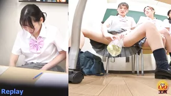 DLEE-743 02 Hidden camera caught group of female student peeing in a single bottle