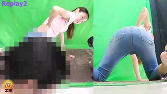 DLEE-744 02 Hidden camera: jeans models photo session. Wetting from mixed diuretic drinks