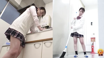 DLEE-764 02 Hidden camera inside high school. Girls line up and pee.