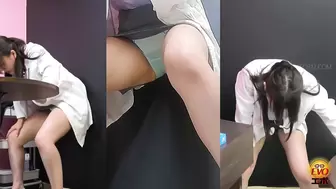 DLEE-785 01 Hidden camera: working woman’s embarrassing wetting. An embarrassing continent of pee staining her clothes.