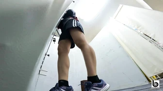 DLMB-361 03 Girls' school toilet: Dildo masturbator squirting in the bathroom