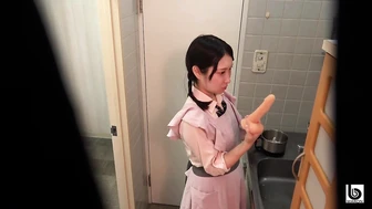 DLMB-361 04 Girls' school toilet: Dildo masturbator squirting in the bathroom