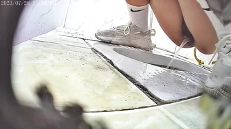 Shots of various pretty girls peeing