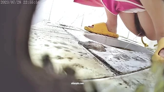 Shots of various pretty girls peeing