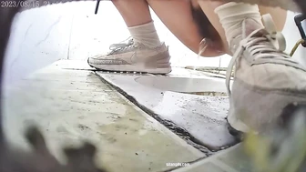 Shots of various pretty girls peeing