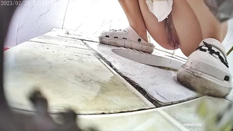 Shots of various pretty girls peeing