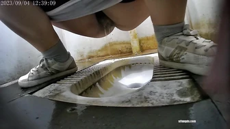 Shots of various pretty girls peeing