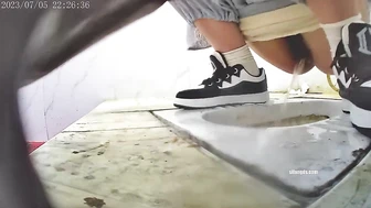 Shots of various pretty girls peeing