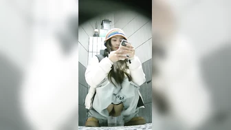 Chinese mall restroom hidden-cam series, front and rear views