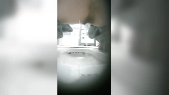 Chinese mall restroom hidden-cam series, front and rear views