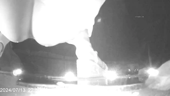 Chinese girl peeing in a hidden corner of a night market with no toilet