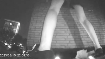 Chinese girl with a powerful stream peeing in a hidden corner of a night market 2