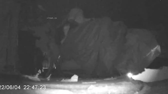 Chinese girl peeing in a hidden spot near a bar