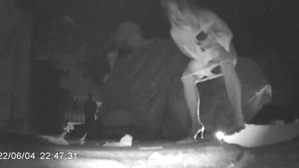 Chinese girl peeing in a hidden spot near a bar