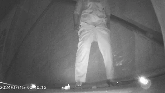 Desperate Chinese girl peeing in a hidden corner of a night market with no toilet 2