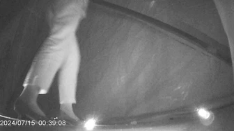 Desperate Chinese girl peeing in a hidden corner of a night market with no toilet 2