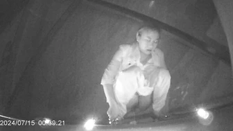 Desperate Chinese girl peeing in a hidden corner of a night market with no toilet 2