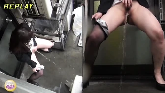 DLSL-312 01 Emergency Office Lady Balcony Peeing & Pissing 5, JAV Collection, PissRIP