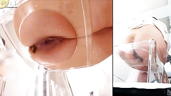 OJHI-820 03 Extreme Urination in a Western-Style Toilet: Buttocks Edition 5 - Buttocks Viewed Through a One-Way Mirror