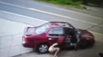 Girl Taking a Piss in a Highway Motel Parking Lot Dog Almost, Voyeur Collection, DesperVids