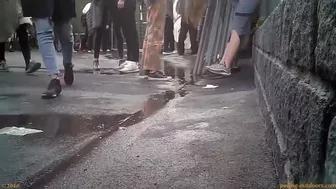 Girl pees her pants outside, Peeing-Outdoors, DesperVids