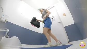 DLSL-470 05 Female college and school students holding their pee to the limit during test and then rushing to the toilet after to release powerful stream, JAV Collection, DesperVids