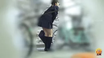 DLEE-587 02 Hidden camera: pee holding situation and miserable wetting of a school girl