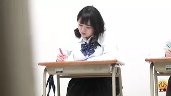 DLEE-714 03 Hidden camera: schoolgirls wet themselves during sermon after beeing caught cheating during class