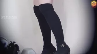 DLEE-041 03 Twitching female anal holes on toilet! Ass crack and urination voyeur