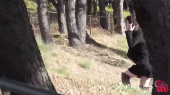DLFF-038 01 Outdoor wetting voyeur - women leaking piss and throwing away wet underwear