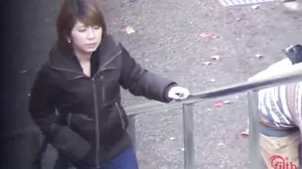 DLFF-038 04 Outdoor wetting voyeur - women leaking piss and throwing away wet underwear