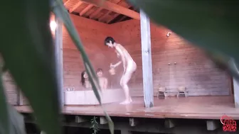 DLFF-249 01 Best girlfriends relaxing at Onsen. Friendly outdoor bath and urination