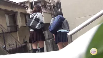 DLSL-021 02 Schoolgirls peeing pranks Mischievous outdoor pissing voyeur