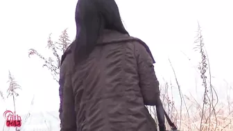 DLFF-045 03 Outdoor pissing footage. Triple view with close-up angle