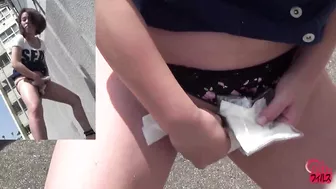 DLFF-054 04 Double view outdoor peeing voyeur. Girls urinating in standing position!