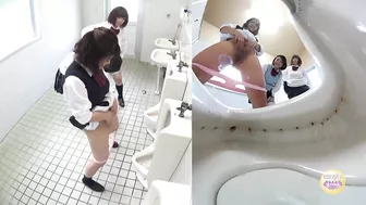 DLSL-123 03 Girls school students pissing standing up in boy’s toilet