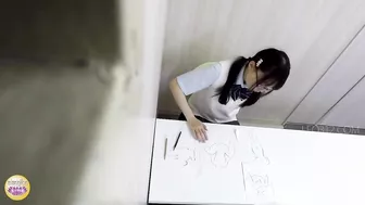 DLSL-311 03 Schoolgirls urinating on toilet and looking at their piss stream