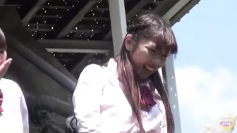 DLSL-117 01 Group of Japanese schoolgirls peeing during excursion