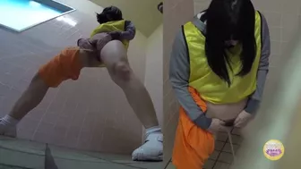 DLSL-082 02 Schoolgirls club activities Leaking or urinating in front of a sealed toilet, Bound2Burst, PissRIP
