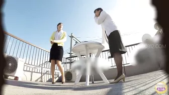 DLSL-353 01 Naughty office ladies mischief piss on the rooftop of the office building