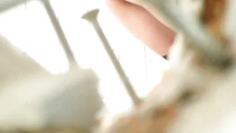 young hairy pussy at the toilet