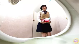 DLSL-366 03 Imposed standing piss! Schoolgirls using boy's urinal for emergency urination