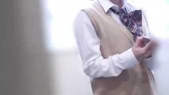 DLSL-366 03 Imposed standing piss! Schoolgirls using boy's urinal for emergency urination