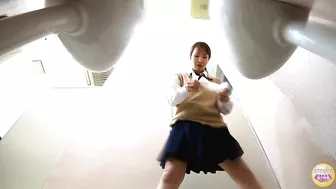 DLSL-366 03 Imposed standing piss! Schoolgirls using boy's urinal for emergency urination