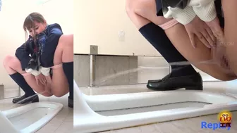 DLEE-366 01 Public toilet peeping - beautiful urinary axis of a school girl with tremendous momentum, JAV Collection, PissRIP